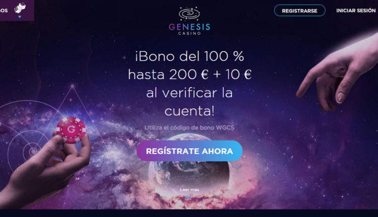 Genesiscasino 10 EUR gratis sin deposito + 200 EUR Bonus