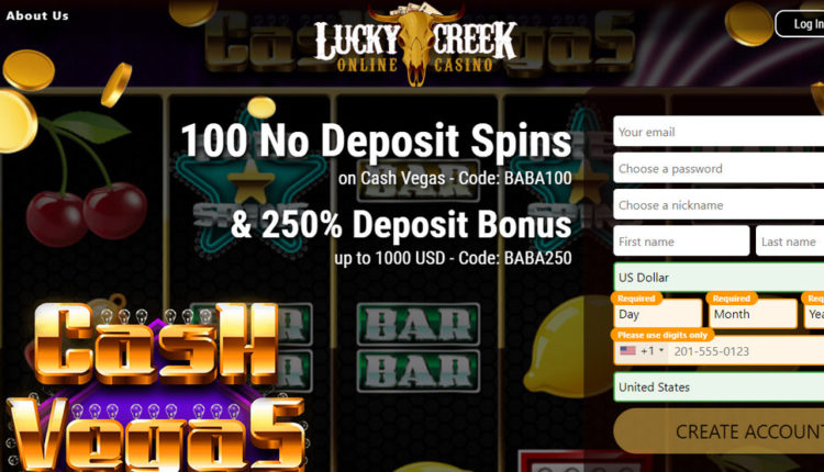 LuckyCreek Especial 100 sem depósito spins Código bônus