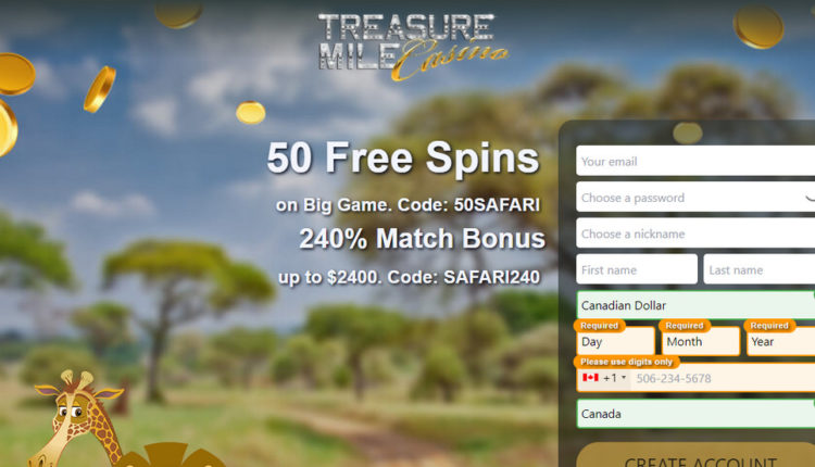 TreasureMile 50 Sem depósito rodadas gratis Código bônus